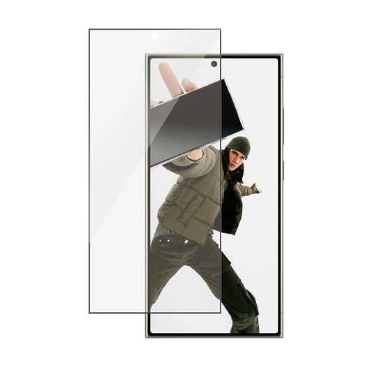 Beschermfolie Scherm PanzerGlass Ultra-Wide Fit EasyAligner voor Samsung Galaxy S24 Ultra S928, Gehard Glas, Volledige Lijm, Zwart