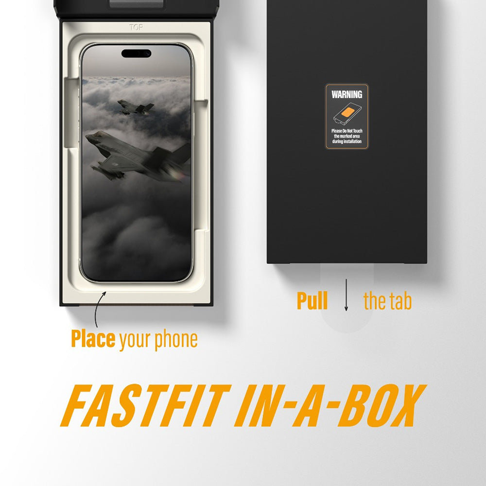 Schutzfolie PanzerGlass Ultra-Wide Fit Stealth Fastfit für Apple iPhone 17 Pro, gehärtetes Glas, Full Glue, Schwarz