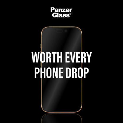 Schutzfolie PanzerGlass Ultra-Wide Fit Stealth Fastfit für Apple iPhone 17 Pro, gehärtetes Glas, Full Glue, Schwarz
