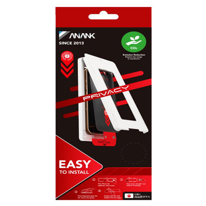 Privacy Screen Protector Folie Anank 2X Versterkt voor Apple iPhone 16 Pro Max, Gehard Glas, Volledige Lijm, 2.5D
