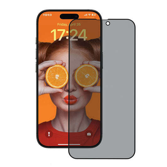 Privacy Screen Protector Folie Anank 3X Versterkt voor Apple iPhone 14 Pro Max, Gehard Glas, Volledige Lijm, 2.5D