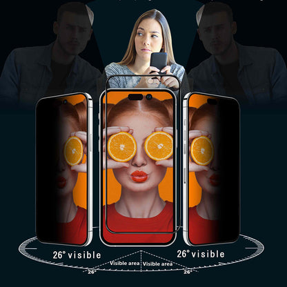 Privacy-Schutzfolie Anank 3X Verstärkt für Apple iPhone 15 Pro Max, Sicherheitsglas, Vollkleber, 2.5D