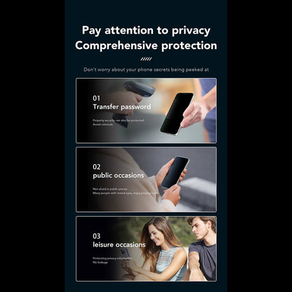 Privacy Screen Protector Folie Anank 3X Versterkt voor Apple iPhone 16 Pro, Gehard Glas, Volledige Lijm, 2.5D