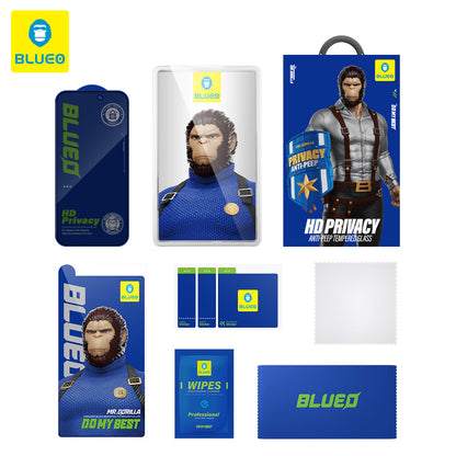 Beschermfolie Privacy Blueo Anti-Peep voor Apple iPhone 12 Pro Max, Gehard Glas, Volledige Lijm