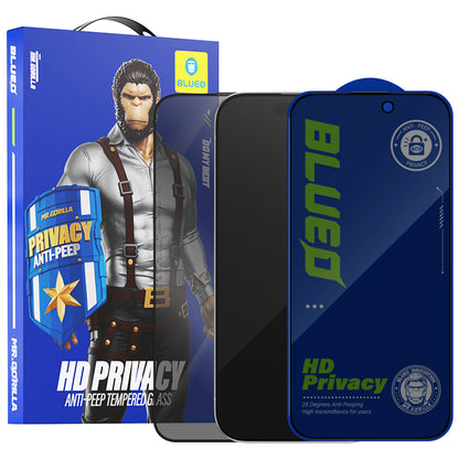 Film de protection d'écran Privacy Blueo Anti-Peep pour Apple iPhone 15 Pro Max, Verre Trempé, Collage Complet