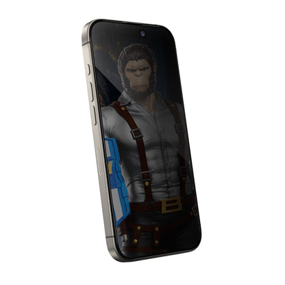 Film de protection d'écran Privacy Blueo Anti-Peep pour Apple iPhone 15 Pro Max, Verre Trempé, Collage Complet