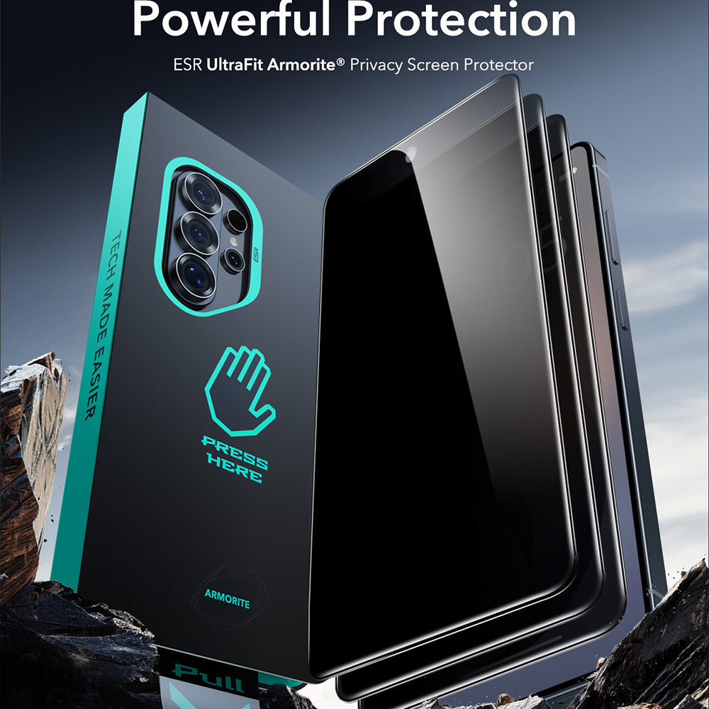Privacy Screen Protector ESR Armorite for Samsung Galaxy S26 Ultra, Tempered Glass, Full Glue