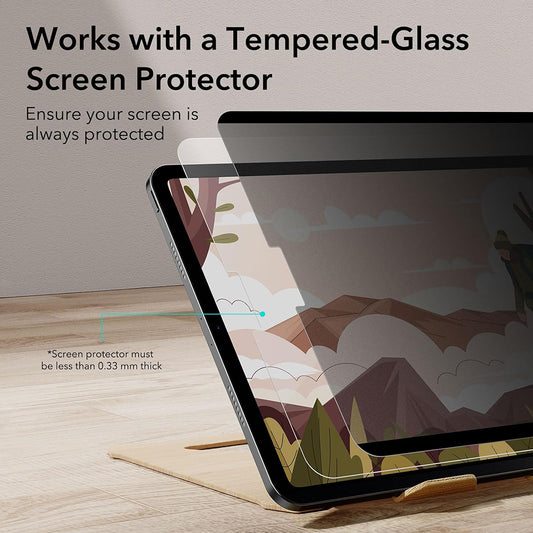 Schutzfolie Ecran Privacy ESR Magnetic für Apple iPad Pro 12.9 (2022) / Pro 12.9 (2021) / Pro 12.9 (2020), Kunststoff