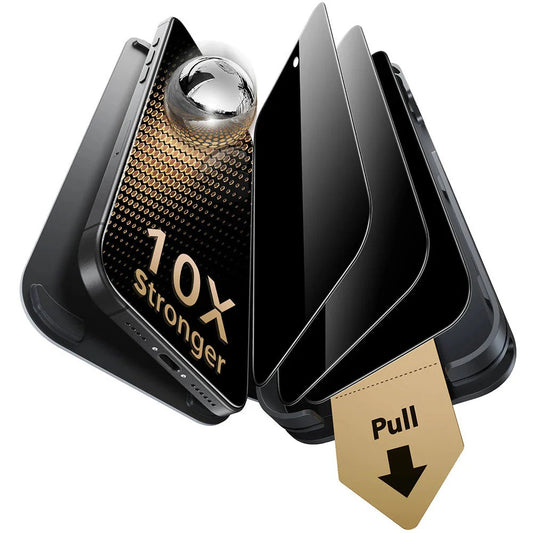 Schutzfolie Ecran Privacy ESR UltraFit Armorite Pro für Apple iPhone 17 Pro Max, Gehärtetes Glas, Full Glue, Set 3 Stück