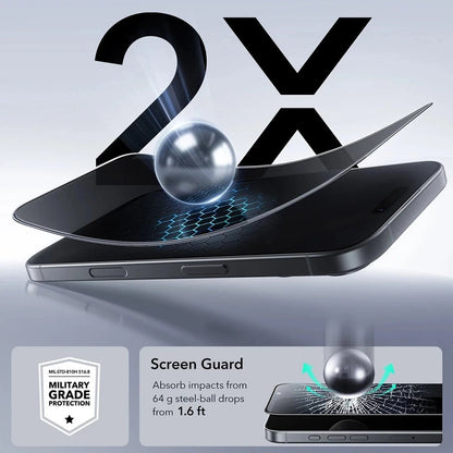 Privacy Screen Protector ESR UltraFit Classic voor Apple iPhone 18 Pro Max, Gehard Glas, Volledige Lijm, Set van 3 stuks