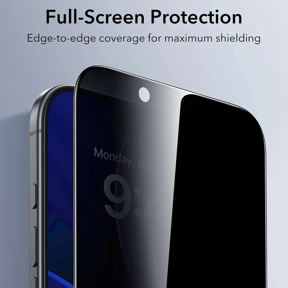Beschermfolie Privacy ESR UltraFit voor Apple iPhone 17 Air, Gehard Glas, Volledige Lijm, Set van 3 stuks