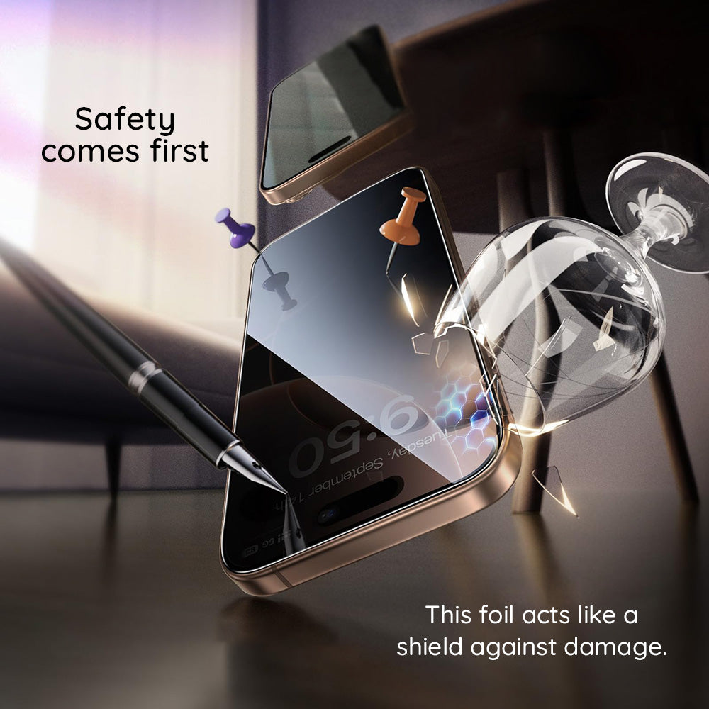 Film de protection écran Privacy Guess pour Apple iPhone 16 Pro Max, Verre Trempé, Full Glue, 2.5D, GUTGP16XBOKGCIP