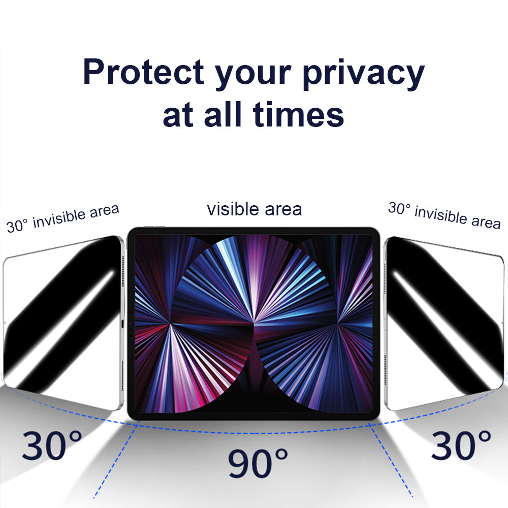 Film de protection écran Privacy Lito Classic pour Apple iPad Pro 11 (2024), Verre trempé, Full Glue, 2.5D
