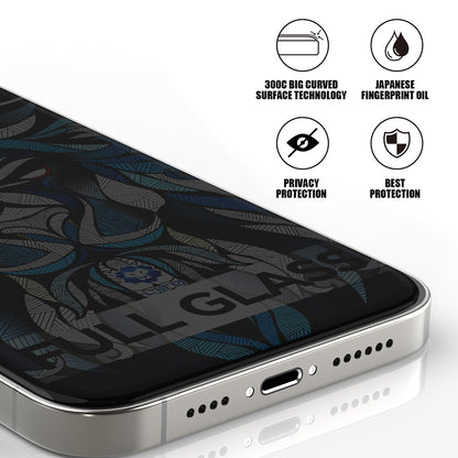 Privacy-Schutzfolie Lito D+ Max 300C für Apple iPhone 15 Plus, gehärtetes Glas, Full Glue