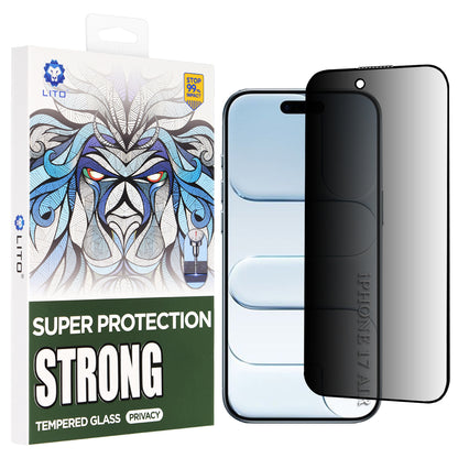 Privacy Screen Protector Lito D+ Max Strong voor Apple iPhone 17 Air, Gehard Glas, Volledige Lijm