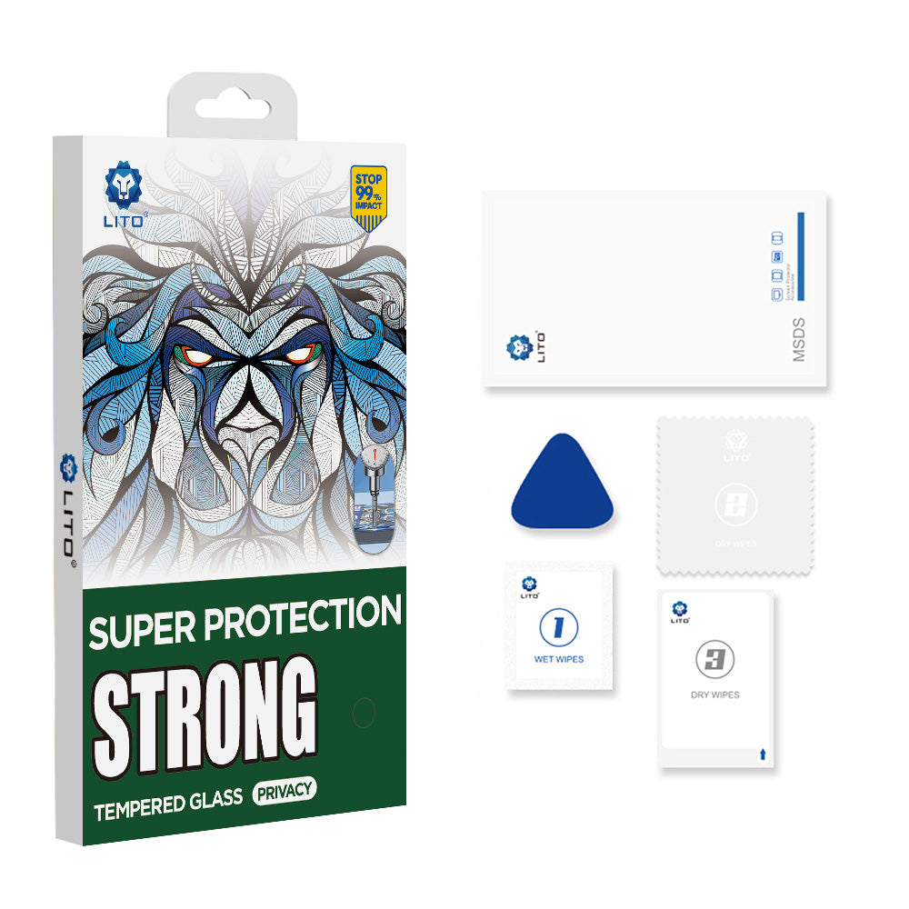 Privacy Screen Protector Lito D+ Max Strong voor Apple iPhone 17 Air, Gehard Glas, Volledige Lijm