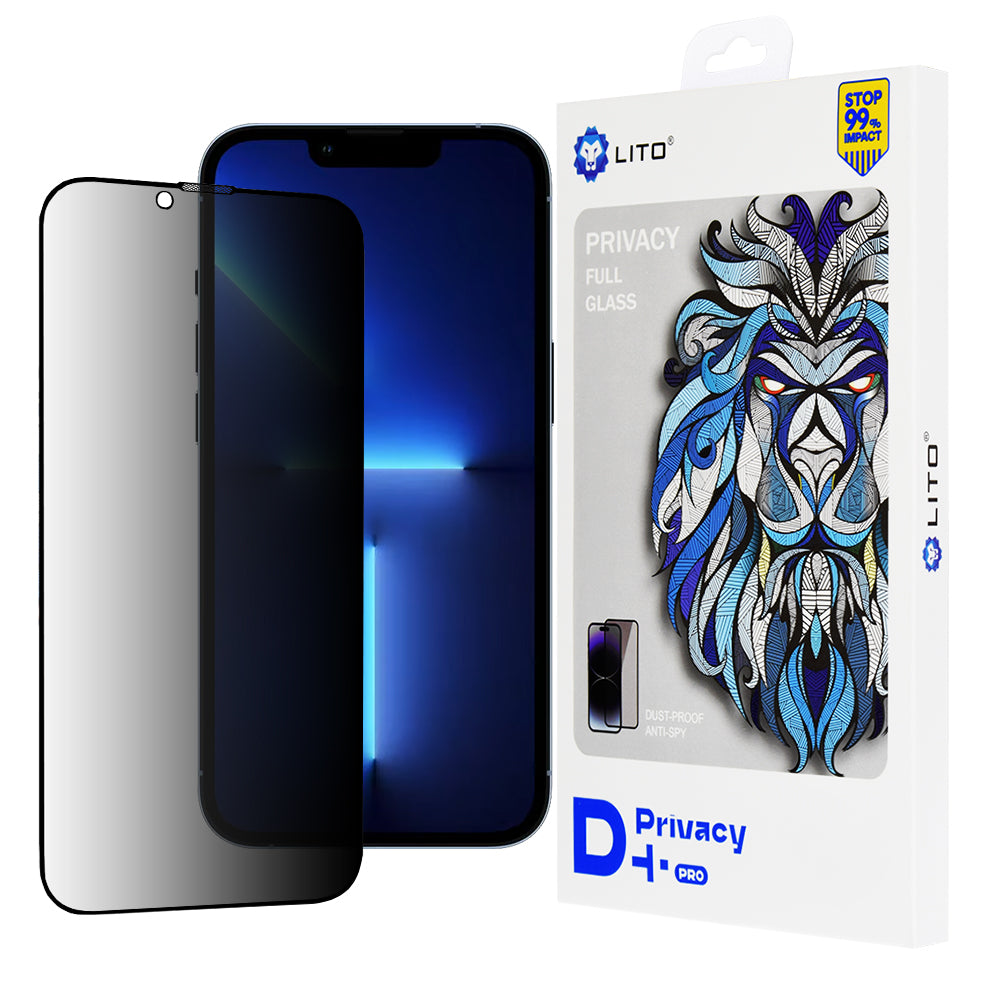 Privacy-Schutzfolie Lito D+ Pro für Apple iPhone 14 Plus / 13 Pro Max, gehärtetes Glas, Vollkleber
