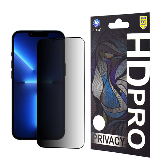 Privacy-Schutzfolie Lito HD Pro für Apple iPhone 14 Plus / 13 Pro Max, gehärtetes Glas, Vollklebung