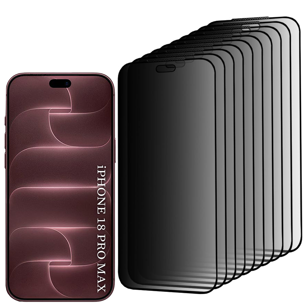 Lito HD Pro Privacy-schermbeschermer voor Apple iPhone 18 Pro Max, gehard glas, volledige kleeflaag, set van 10 stuks