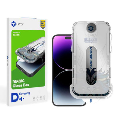 Privacy Screen Protector Lito Magic Glass Box D+ Tools for Apple iPhone 12 Pro Max, Tempered Glass, Full Glue