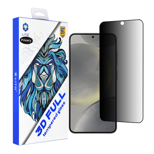 Privacy Screen Protector Lito voor Samsung Galaxy S25 S931 / S24 S921, Gehard Glas, Volledige Lijm, 3D