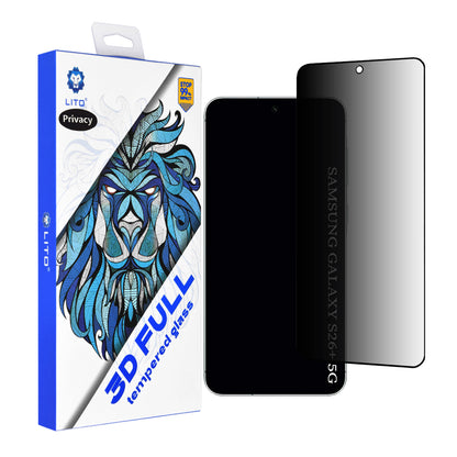 Film de protection Écran Privacy Lito pour Samsung Galaxy S26 Plus, Verre Trempé, Full Glue, 3D