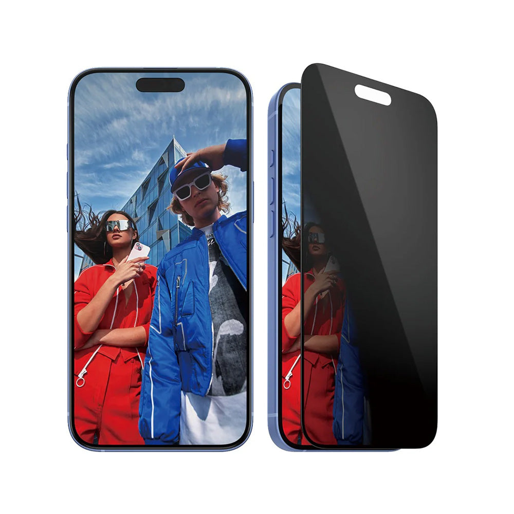 Privacy Screen Protector PanzerGlass Ultra-Wide Fit EasyAligner voor Apple iPhone 16 Plus / 15 Plus, Gehard Glas, Volledige Lijm