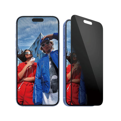 Privacy Screen Protector PanzerGlass Ultra-Wide Fit EasyAligner voor Apple iPhone 16 Plus / 15 Plus, Gehard Glas, Volledige Lijm