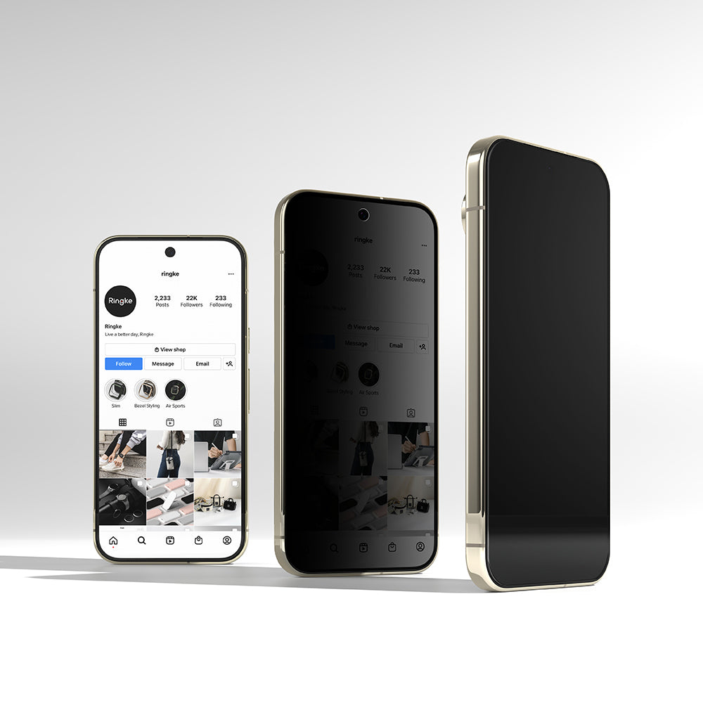 Privacy Screen Protector Ringke Easy Slide voor Google Pixel 11 Pro / 10 Pro / 9 Pro, Gehard Glas, Volledige Lijm, Set van 2 stuks