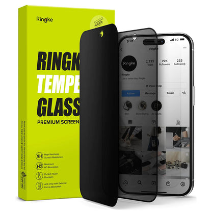 Privacy Screen Protector Ringke for Apple iPhone 15 Pro, Tempered Glass, Full Glue