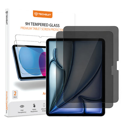 Privacy Screen Protector Techsuit ArmorGlass CrystalHD voor Apple iPad Air 11 (2026), Gehard Glas, Volledige Lijm, Set van 2 stuks