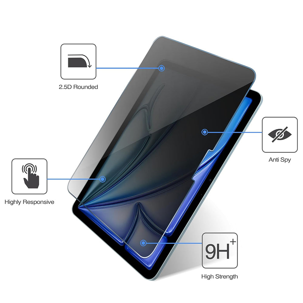 Privacy Screen Protector Techsuit ArmorGlass CrystalHD voor Samsung Galaxy Tab S10+ / Tab S9 FE+, Gehard Glas, Volledige Lijm, Set van 2 stuks
