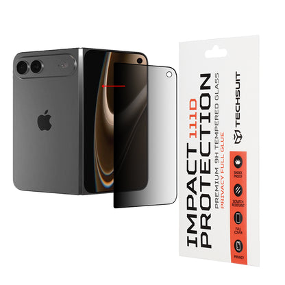 Außenbildschirm-Schutzfolie Privacy Techsuit für Apple iPhone Ultra, gehärtetes Glas, Full Glue, 111D