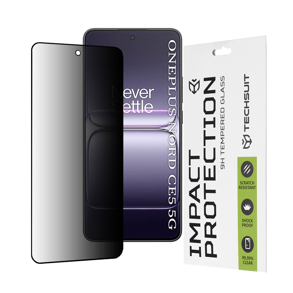 Film de protection d'écran Privacy Techsuit pour OnePlus Nord CE5, Verre Trempé, Full Glue, 111D