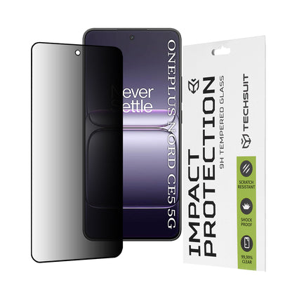 Film de protection d'écran Privacy Techsuit pour OnePlus Nord CE5, Verre Trempé, Full Glue, 111D