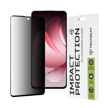 Privacy Techsuit Displayschutzfolie für Oppo Reno13 FS 5G / Reno13 F 4G / Reno13 F, gehärtetes Glas, Full Glue, 111D