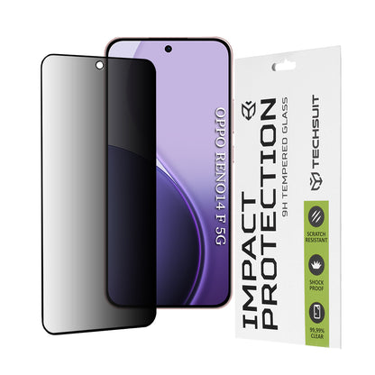 Film de protection d'écran Privacy Techsuit pour Oppo Reno14 FS 5G / Reno14 F, Verre Trempé, Collage Complet, 111D