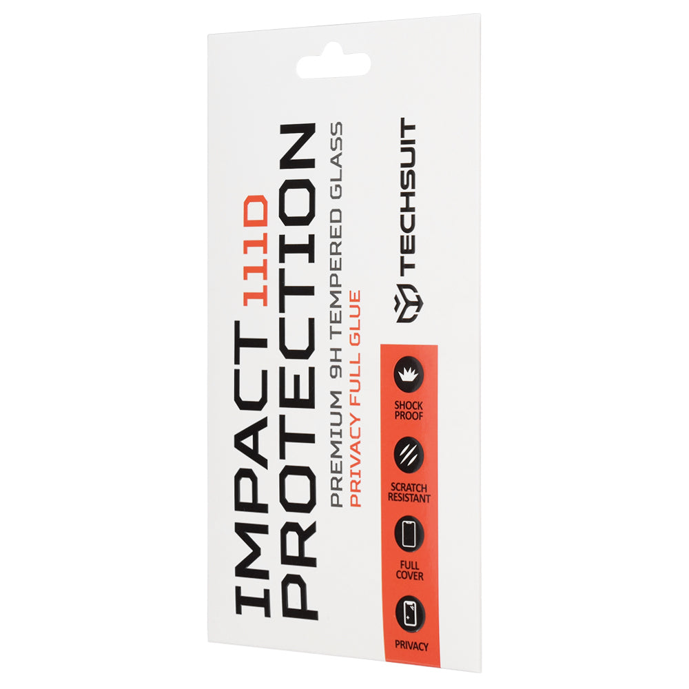 Film de protection écran Privacy Techsuit pour Oppo Reno15 FS / Reno15 F, Verre Trempé, Full Glue, 111D