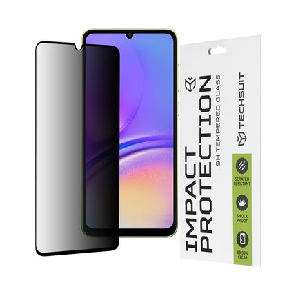Privacy Techsuit schermbeschermfolie voor Samsung Galaxy A05s A057 / A05 A055, gehard glas, full glue, 111D