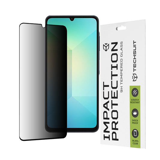 Privacy Techsuit schermbeschermfolie voor Samsung Galaxy A06 A065, gehard glas, volledige lijm, 111D