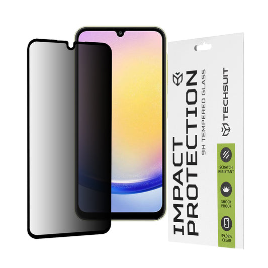 Privacy Techsuit schermbeschermfolie voor Samsung Galaxy A25 A256, gehard glas, full glue, 111D