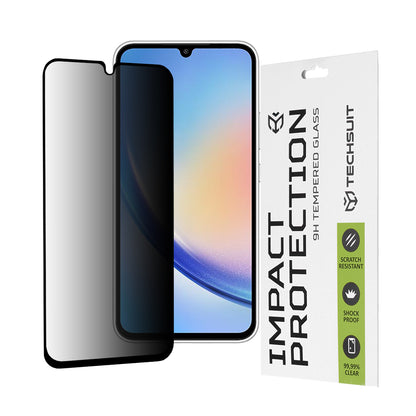 Film de protection d'écran Privacy Techsuit pour Samsung Galaxy A34 A346, Verre Trempé, Collage Complet, 111D