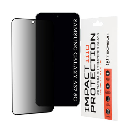 Film de protection écran Privacy Techsuit pour Samsung Galaxy A37 5G, Verre Trempé, Full Glue, 111D