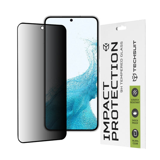 Privacy Techsuit schermbeschermfolie voor Samsung Galaxy S23 S911 / S22 5G S901, gehard glas, volledige lijm, 111D