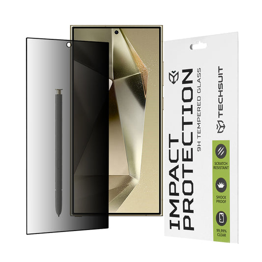 Privacy Techsuit schermbeschermfolie voor Samsung Galaxy S24 Ultra S928, gehard glas, volledige lijm, 111D