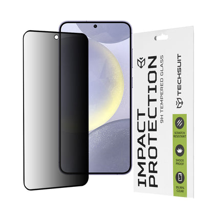 Film de protection d'écran Privacy Techsuit pour Samsung Galaxy S25+ S936 / S24+ S926, Verre Trempé, Full Glue, 111D