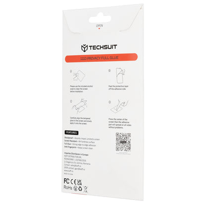 Privacy Techsuit schermbeschermfolie voor Samsung Galaxy S26 Ultra, Gehard Glas, Volledige Lijm, 111D