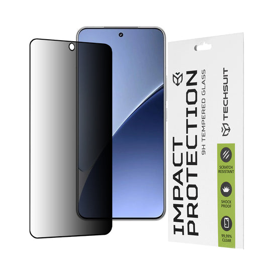 Privacy Techsuit schermbeschermfolie voor Xiaomi 15, gehard glas, volledige lijm, 111D