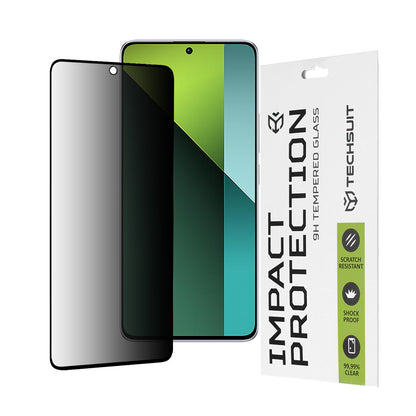 Privacy Techsuit schermbeschermfolie voor Xiaomi Poco X6 / Redmi Note 13 Pro 5G, gehard glas, volledige lijm, 111D