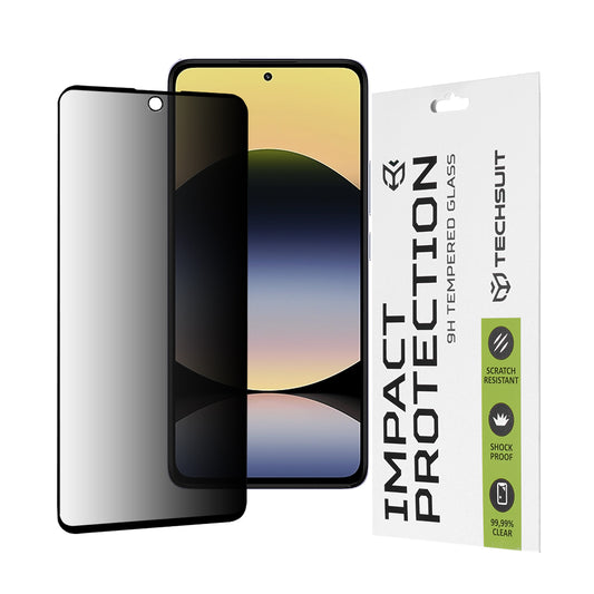 Film de protection d'écran Privacy Techsuit pour Xiaomi Redmi Note 14 4G (Régional) / Note 14 5G, Verre Trempé, Collage Complet, 111D